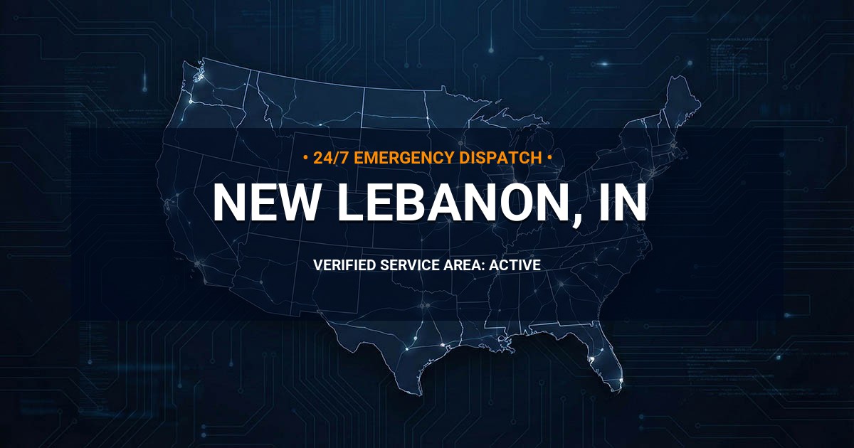 Emergency Plumbing Dispatch Map for Plumbing Services: New Lebanon, IN