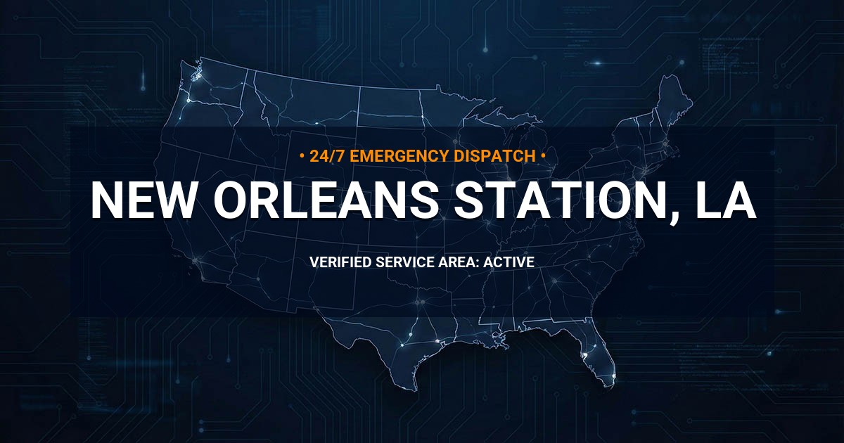Emergency Plumbing Dispatch Map for Plumbing Services: New Orleans Station, LA