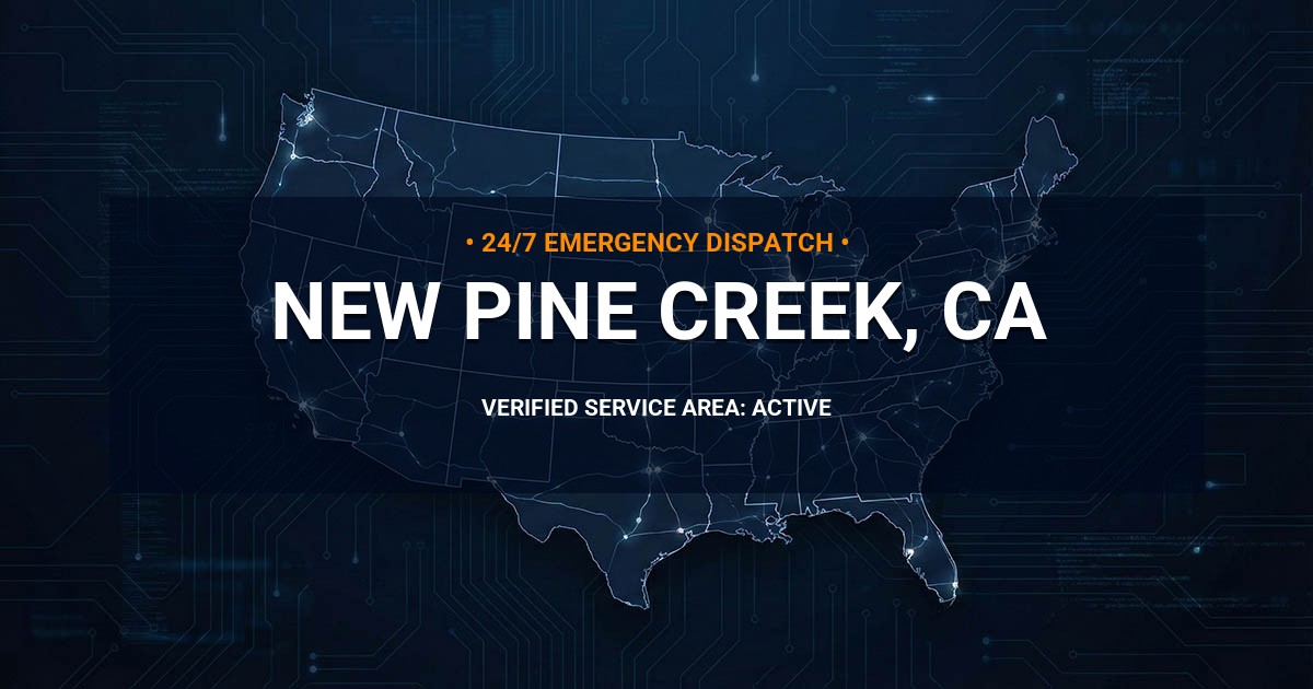 Emergency Plumbing Dispatch Map for Plumbing Services: New Pine Creek, CA