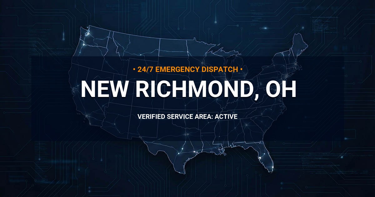 Emergency Plumbing Dispatch Map for Plumbing Services: New Richmond, OH