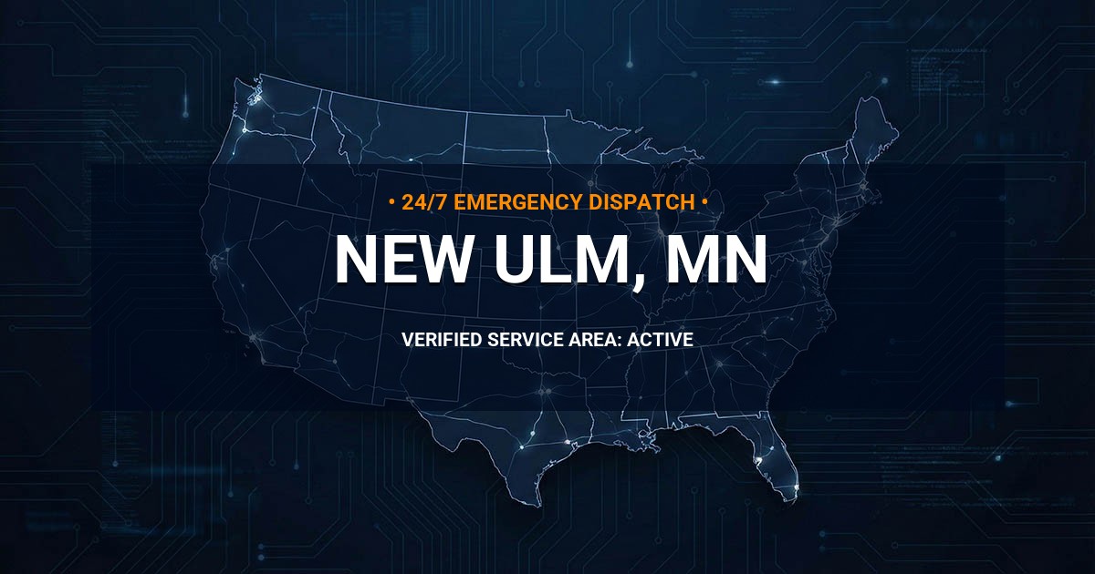 Emergency Plumbing Dispatch Map for Plumbing Services: New Ulm, MN
