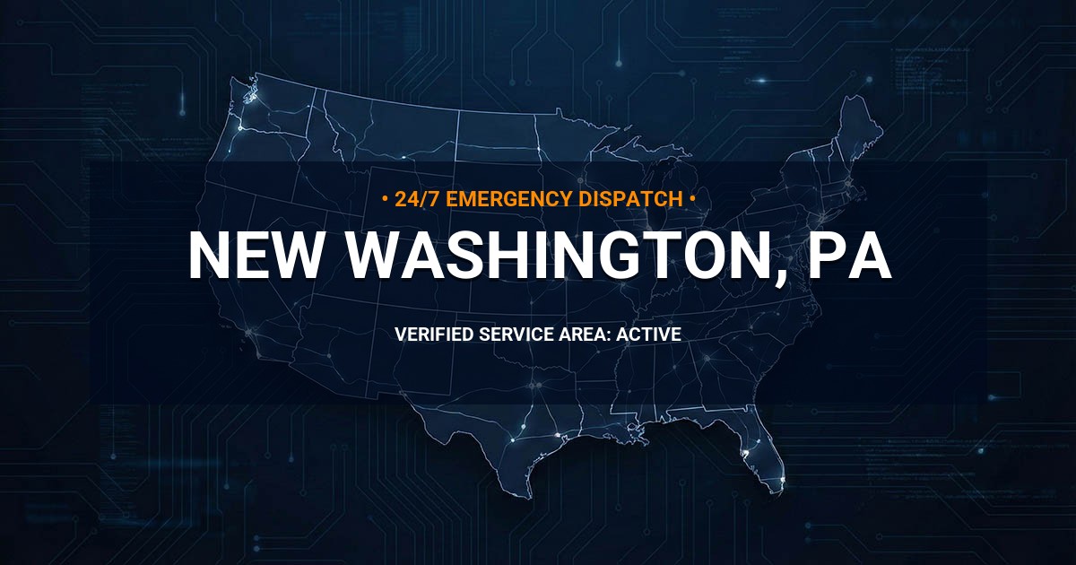 Emergency Plumbing Dispatch Map for Plumbing Services: New Washington, PA