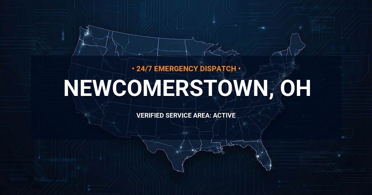 Emergency Plumbing Dispatch Map for Plumbing Services: Newcomerstown, OH
