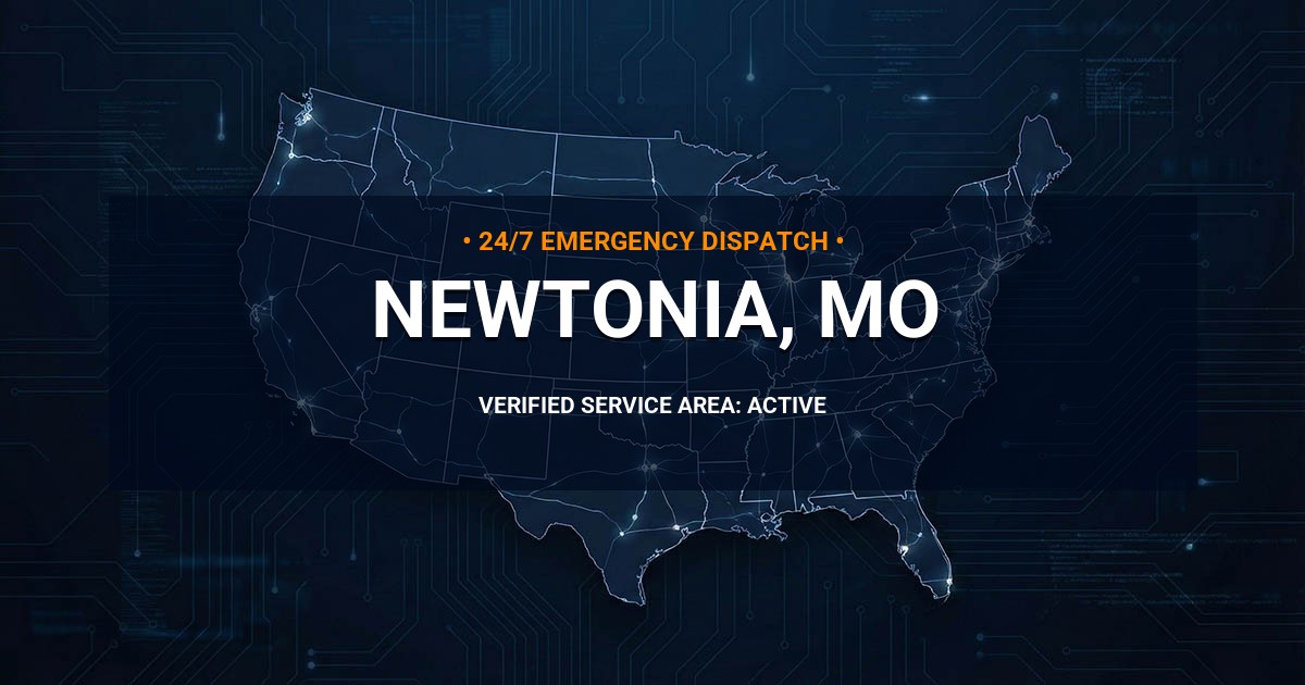 Emergency Plumbing Dispatch Map for Plumbing Services: Newtonia, MO
