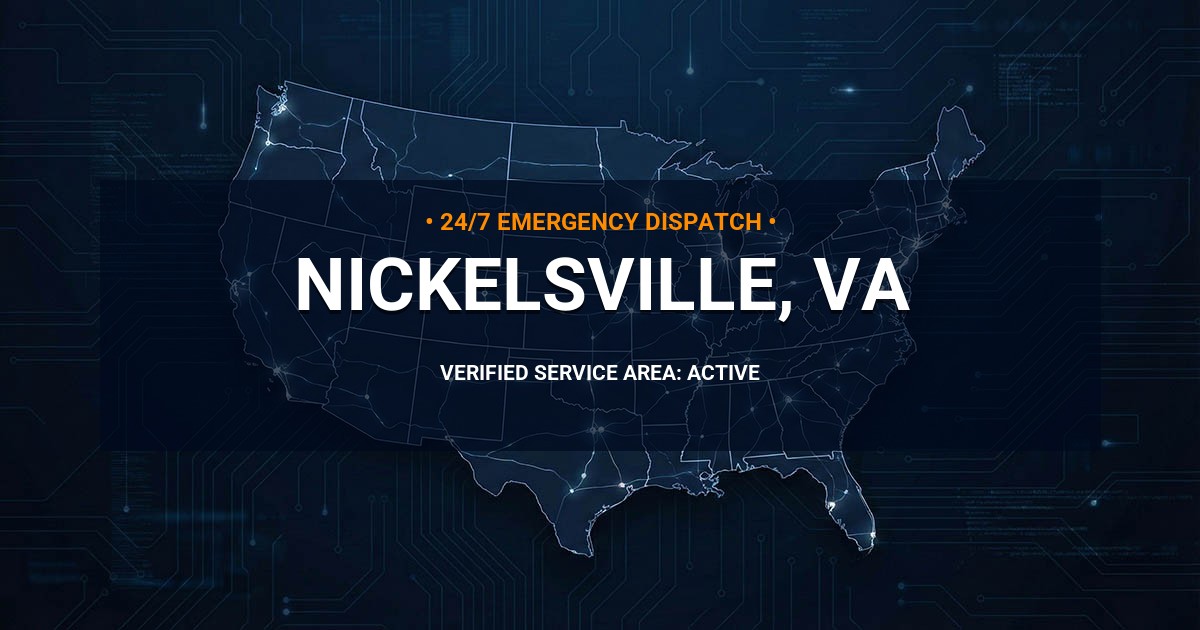 Emergency Plumbing Dispatch Map for Plumbing Services: Nickelsville, VA