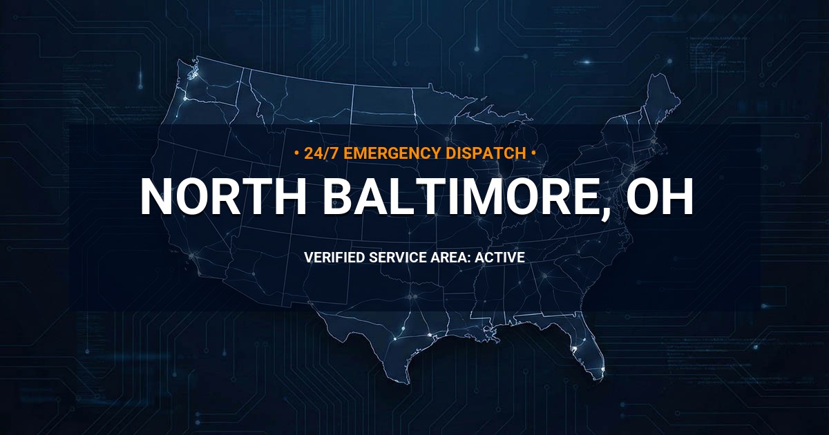 Emergency Plumbing Dispatch Map for Plumbing Services: North Baltimore, OH