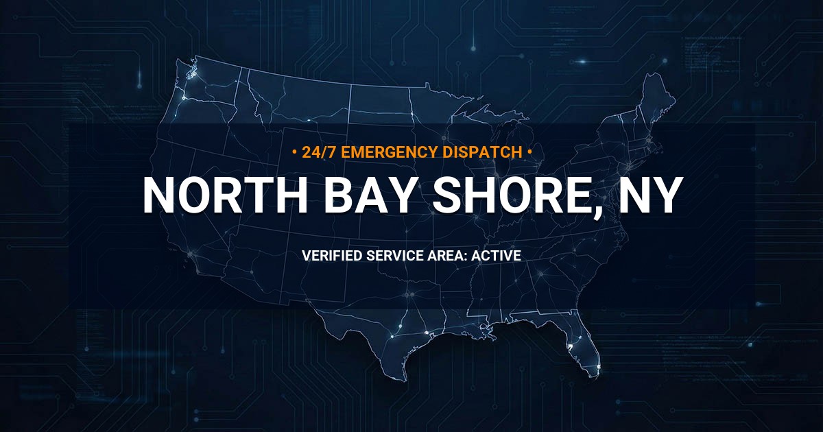 Emergency Plumbing Dispatch Map for Plumbing Services: North Bay Shore, NY