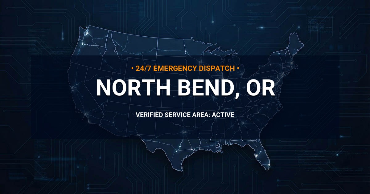 Emergency Plumbing Dispatch Map for Plumbing Services: North Bend, OR