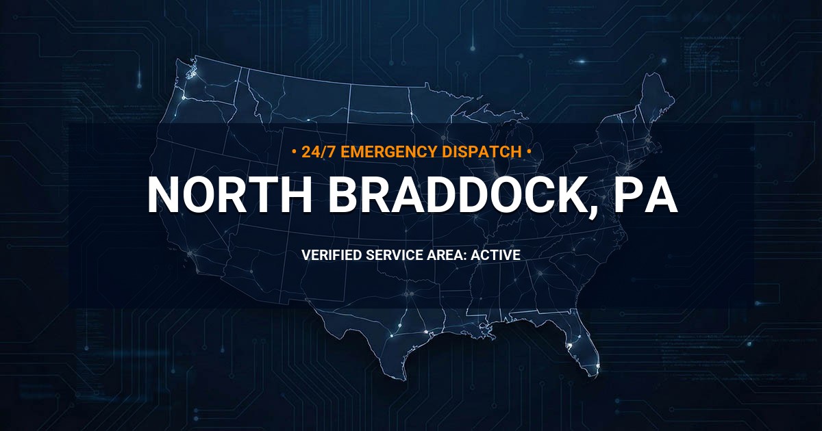 Emergency Plumbing Dispatch Map for Plumbing Services: North Braddock, PA