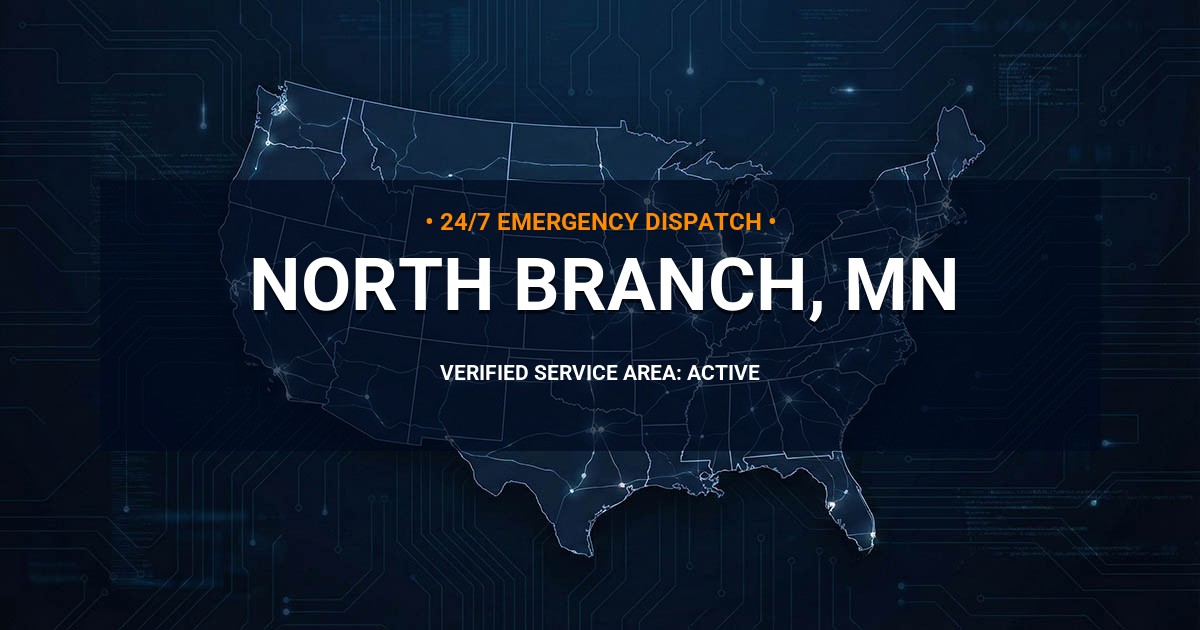 Emergency Plumbing Dispatch Map for Plumbing Services: North Branch, MN