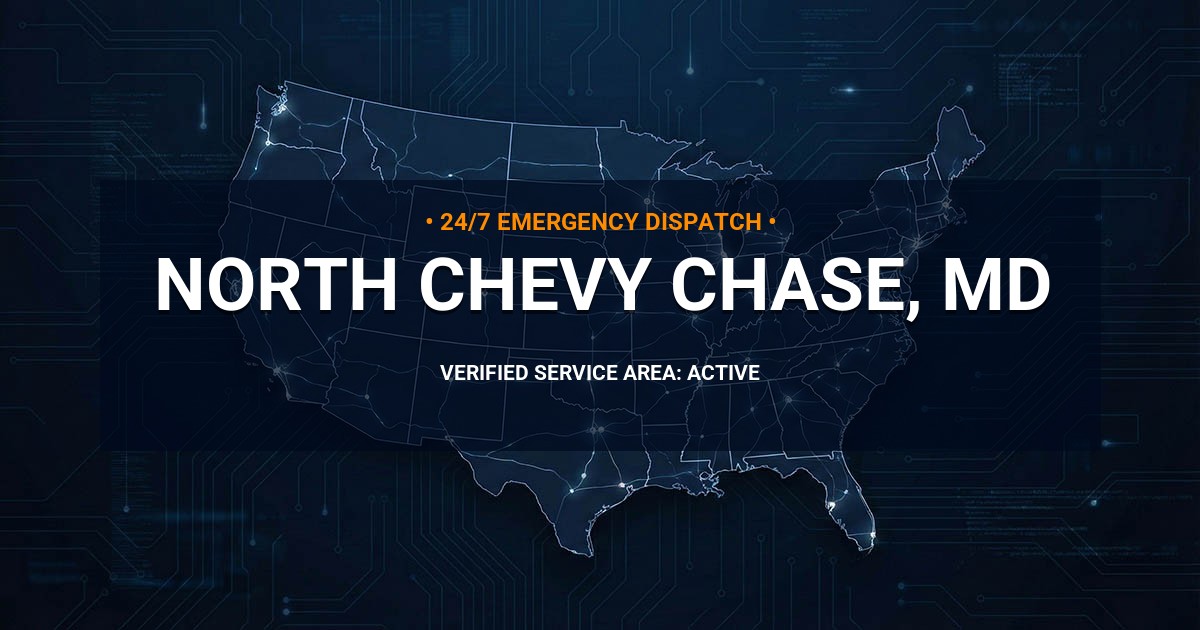 Emergency Plumbing Dispatch Map for Plumbing Services: North Chevy Chase, MD