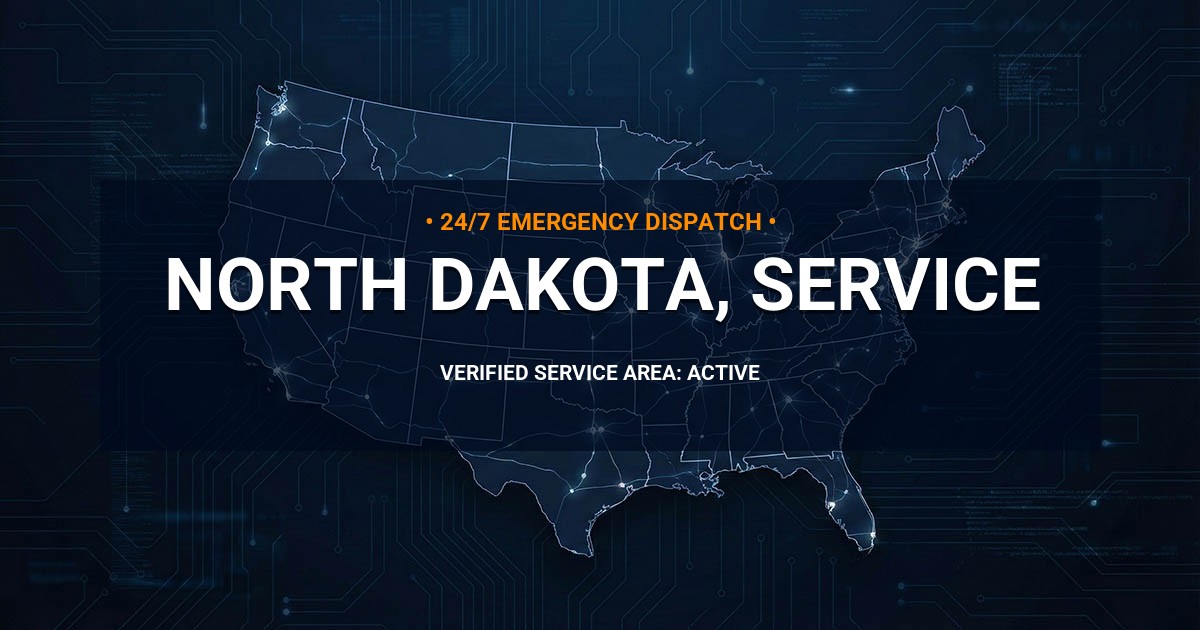 Emergency Plumbing Dispatch Map for North Dakota Plumbing Administration