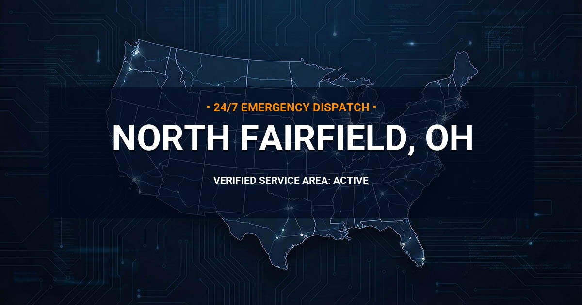 Emergency Plumbing Dispatch Map for Plumbing Services: North Fairfield, OH