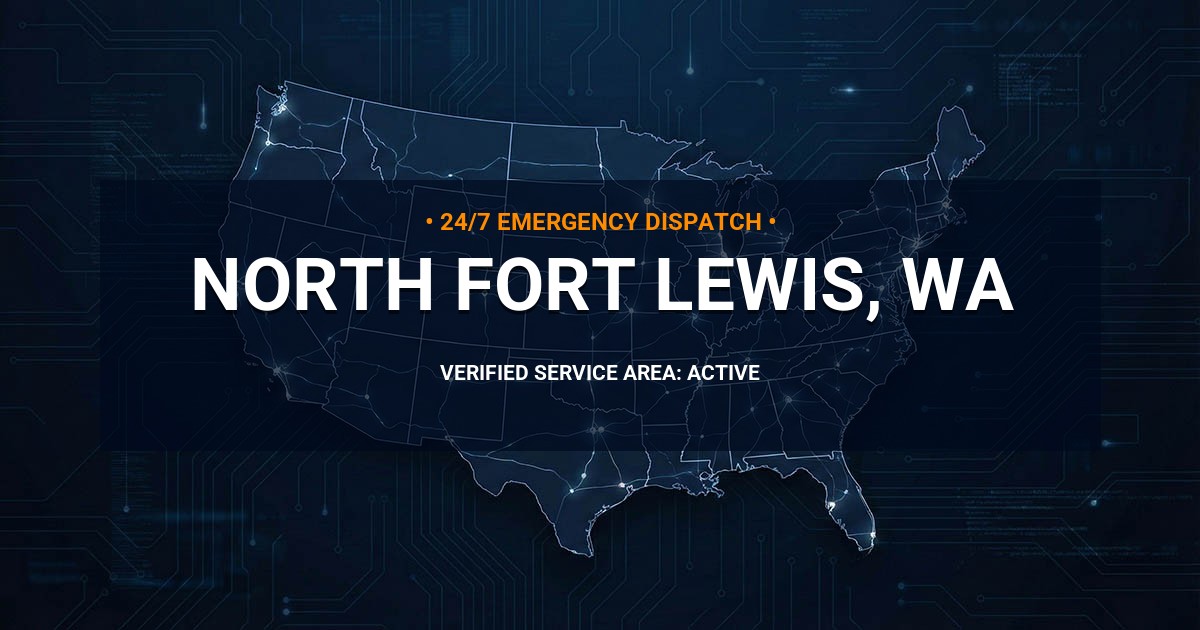 Emergency Plumbing Dispatch Map for Plumbing Services: North Fort Lewis, WA