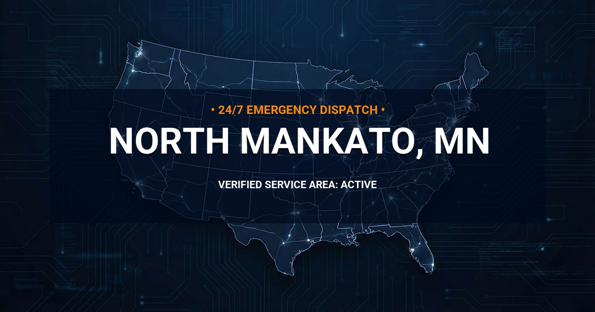 Emergency Plumbing Dispatch Map for Plumbing Services: North Mankato, MN