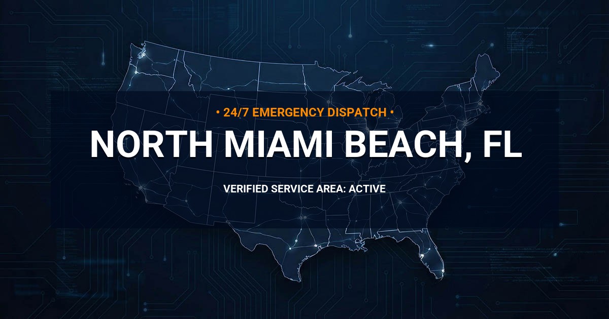 Emergency Plumbing Dispatch Map for Plumbing Services: North Miami Beach, FL