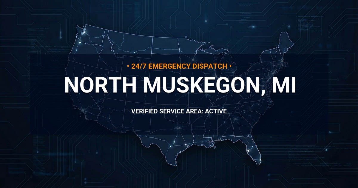 Emergency Plumbing Dispatch Map for Plumbing Services: North Muskegon, MI