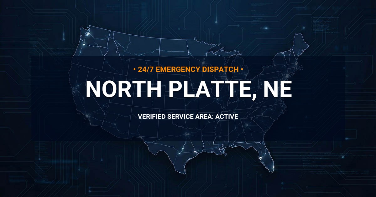 Emergency Plumbing Dispatch Map for Plumbing Services: North Platte, NE