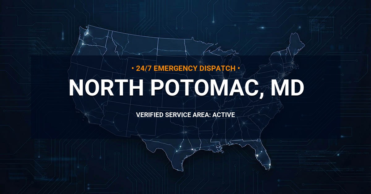 Emergency Plumbing Dispatch Map for Plumbing Services: North Potomac, MD