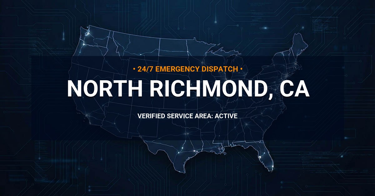 Emergency Plumbing Dispatch Map for Plumbing Services: North Richmond, CA