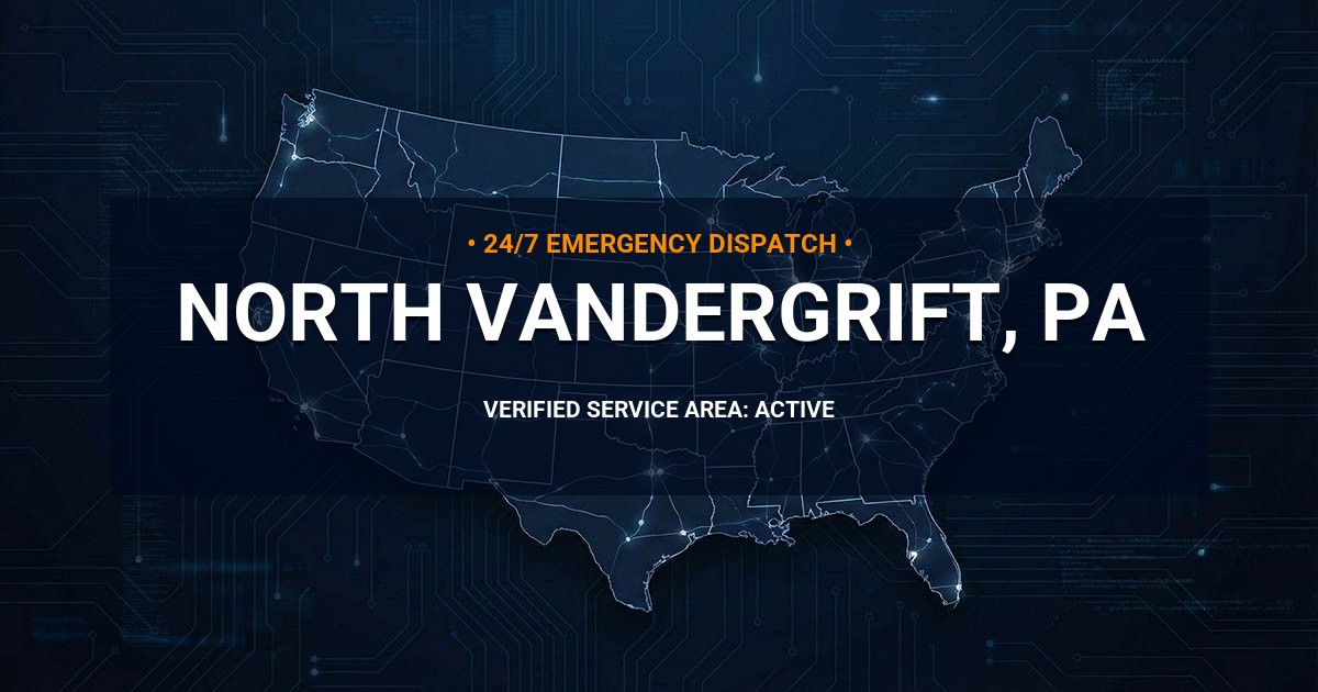 Emergency Plumbing Dispatch Map for Plumbing Services: North Vandergrift, PA