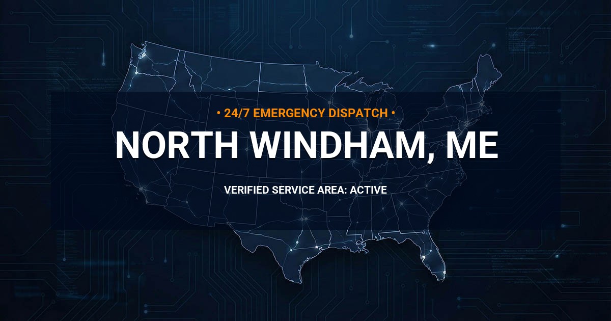 Emergency Plumbing Dispatch Map for Plumbing Services: North Windham, ME