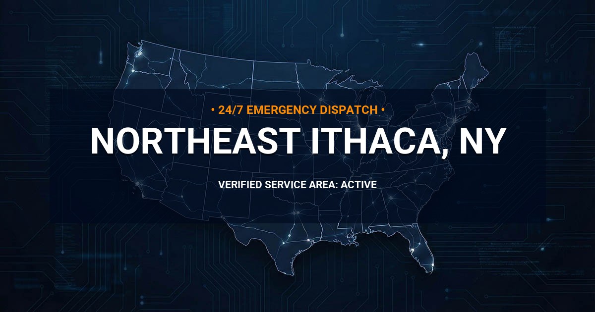 Emergency Plumbing Dispatch Map for Plumbing Services: Northeast Ithaca, NY