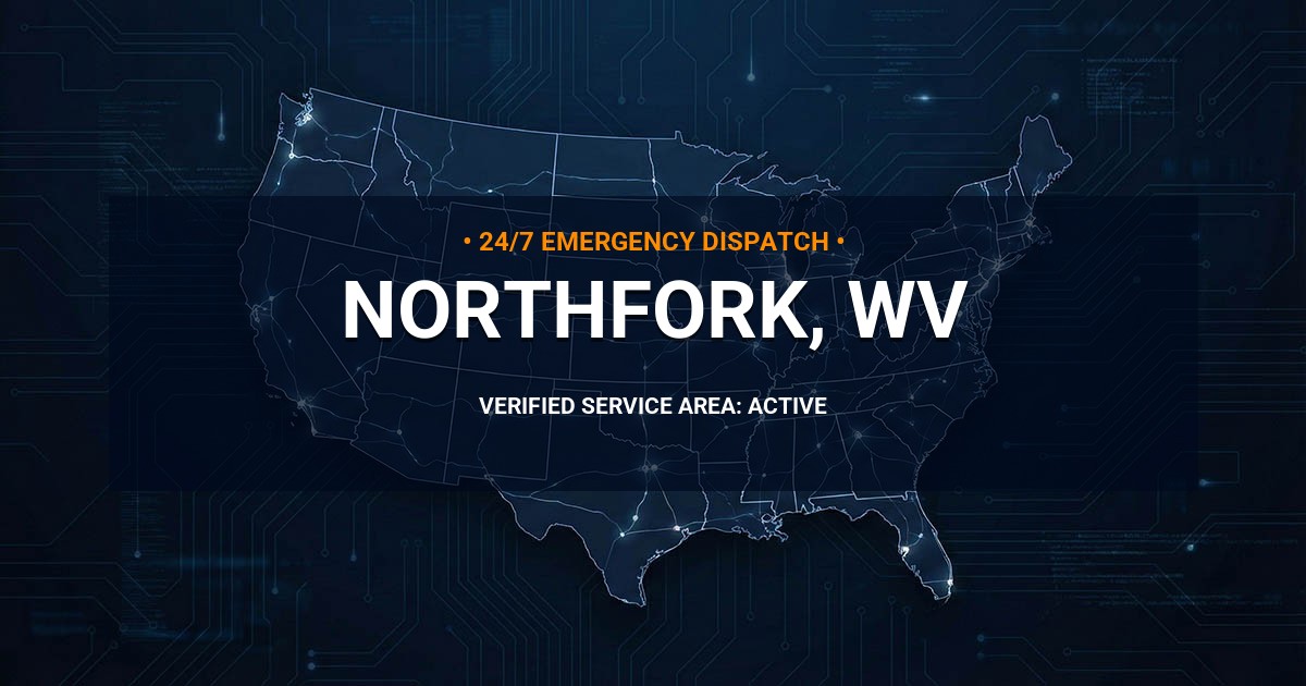 Emergency Plumbing Dispatch Map for Plumbing Services: Northfork, WV