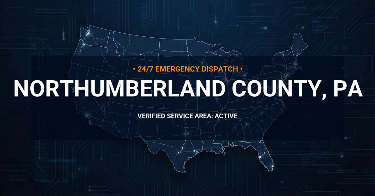 Emergency Plumbing Dispatch Map for Northumberland County Plumbing Logistics