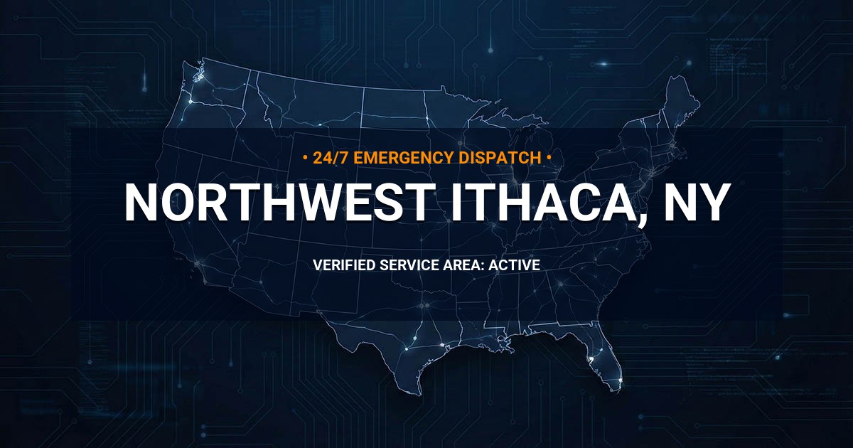 Emergency Plumbing Dispatch Map for Plumbing Services: Northwest Ithaca, NY