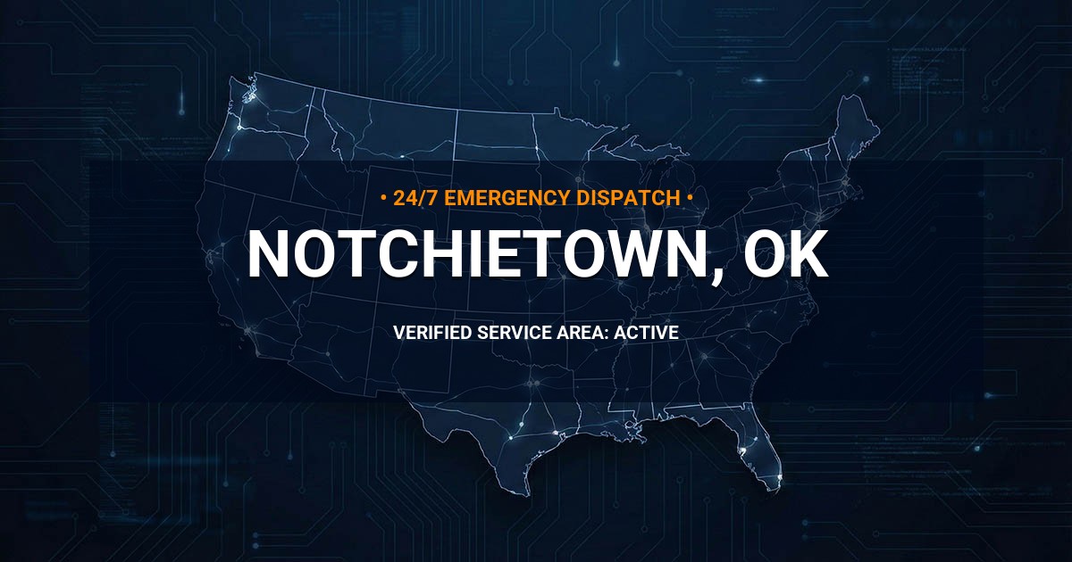 Emergency Plumbing Dispatch Map for Plumbing Services: Notchietown, OK