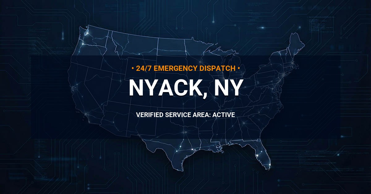 Emergency Plumbing Dispatch Map for Plumbing Services: Nyack, NY