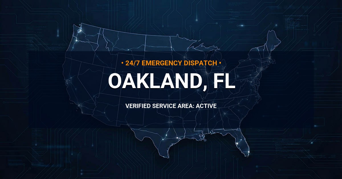 Emergency Plumbing Dispatch Map for Plumbing Services: Oakland, FL
