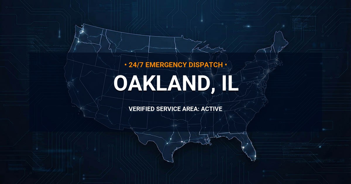 Emergency Plumbing Dispatch Map for Plumbing Services: Oakland, IL