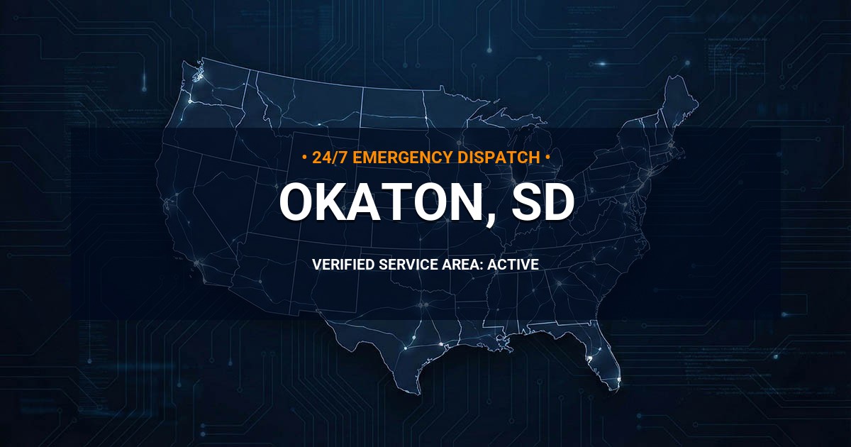Emergency Plumbing Dispatch Map for Plumbing Services: Okaton, SD