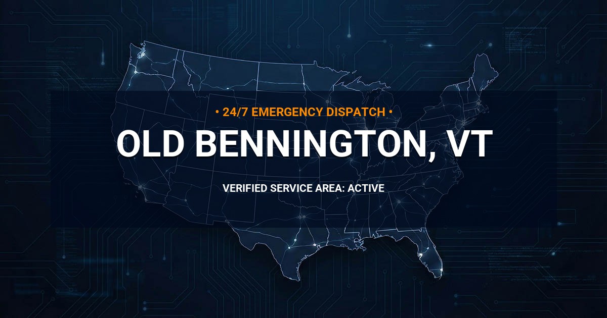 Emergency Plumbing Dispatch Map for Plumbing Services: Old Bennington, VT