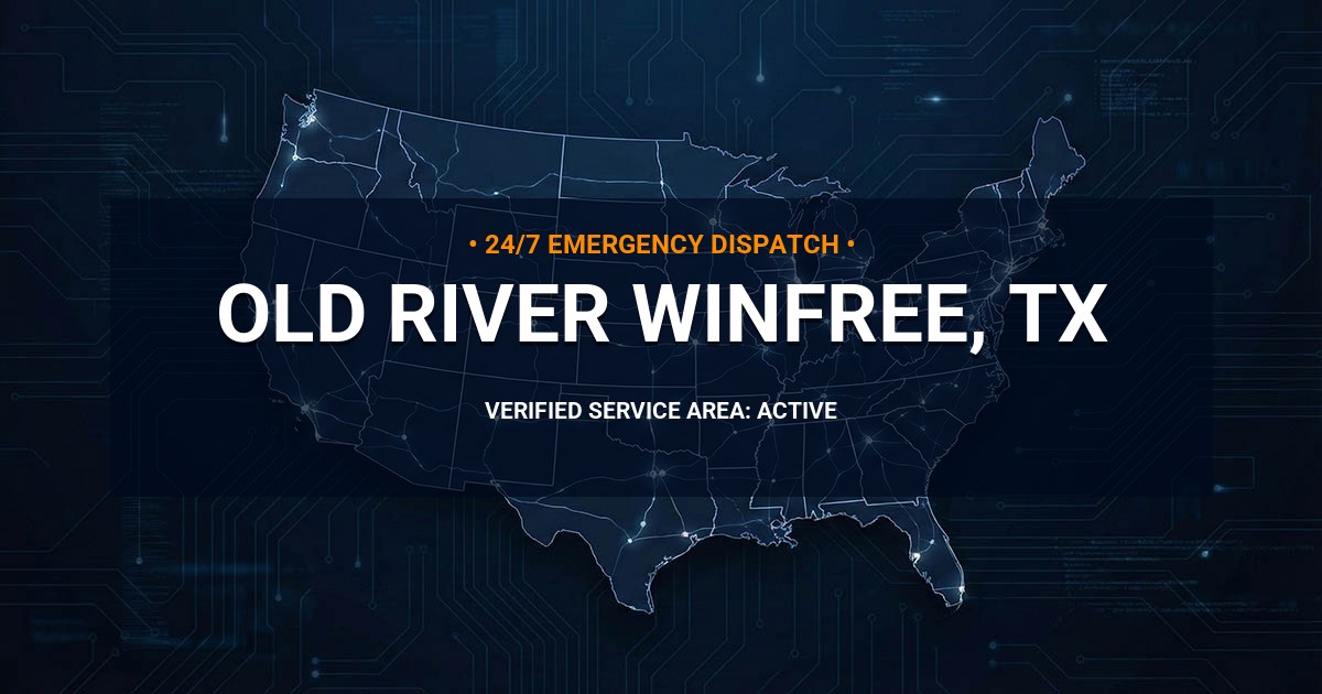 Emergency Plumbing Dispatch Map for Plumbing Services: Old River-Winfree, TX