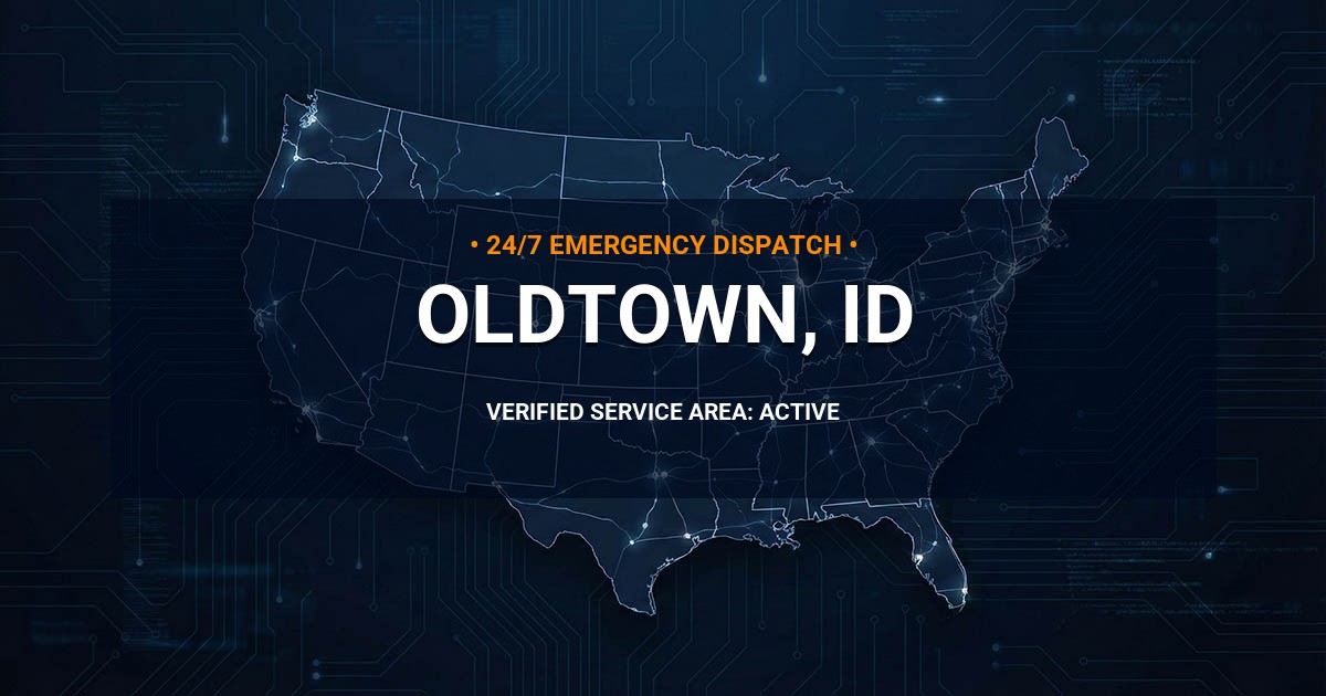 Emergency Plumbing Dispatch Map for Plumbing Services: Oldtown, ID