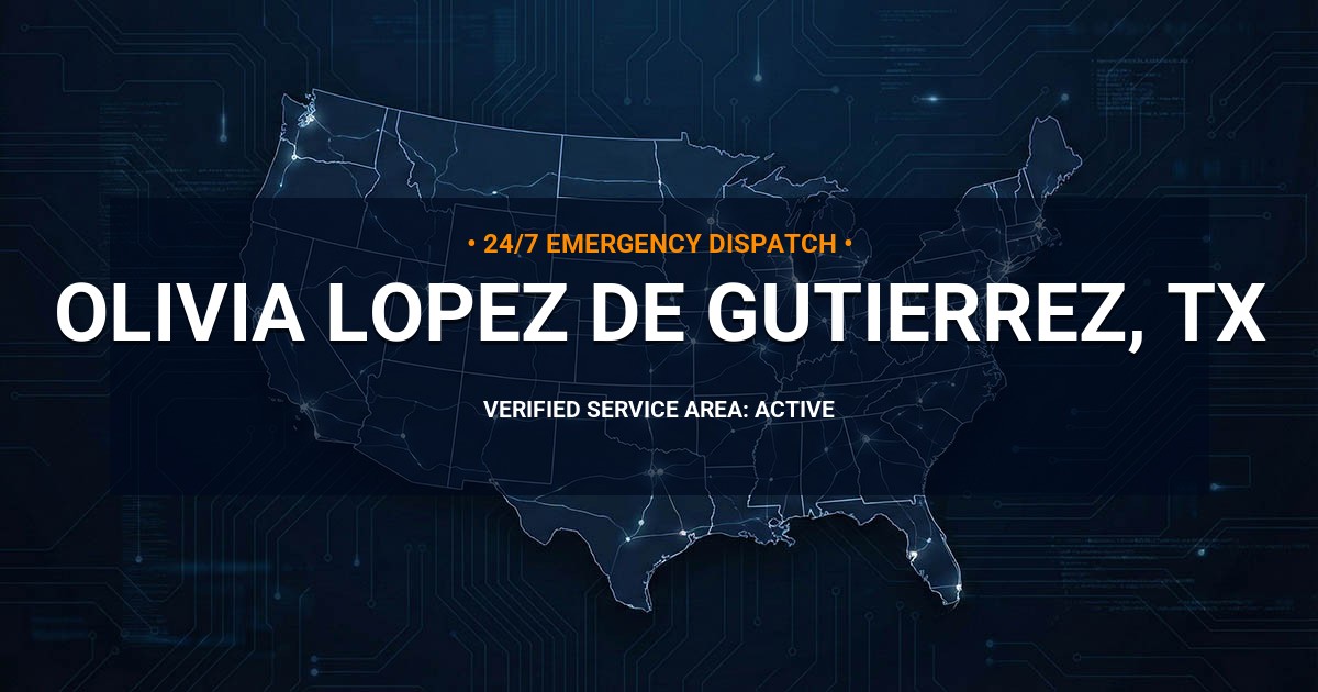 Emergency Plumbing Dispatch Map for Plumbing Services: Olivia Lopez de Gutierrez, TX