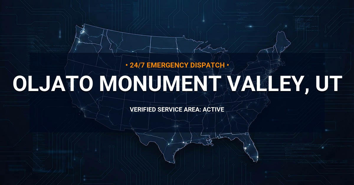 Emergency Plumbing Dispatch Map for Plumbing Services: Oljato-Monument Valley, UT