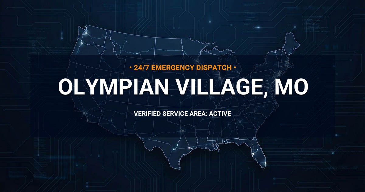 Emergency Plumbing Dispatch Map for Plumbing Services: Olympian Village, MO