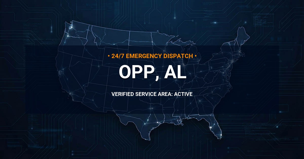 Emergency Plumbing Dispatch Map for Plumbing Services: Opp, AL