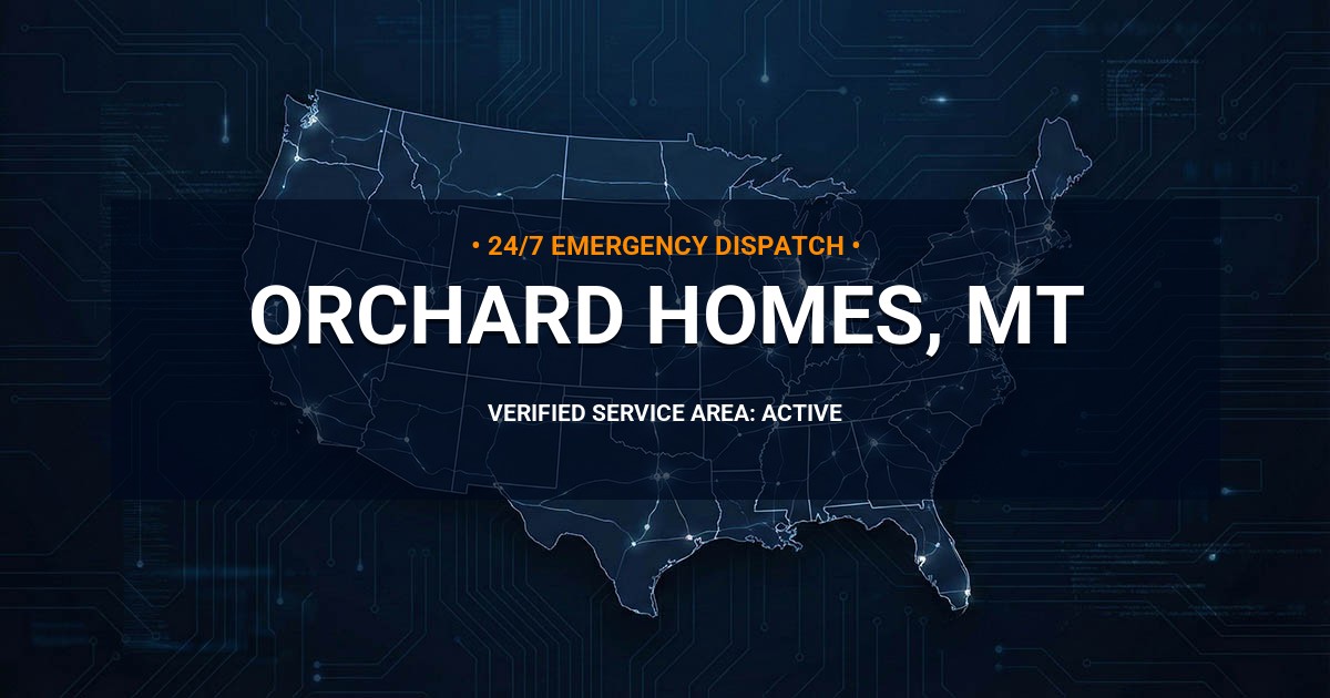 Emergency Plumbing Dispatch Map for Plumbing Services: Orchard Homes, MT