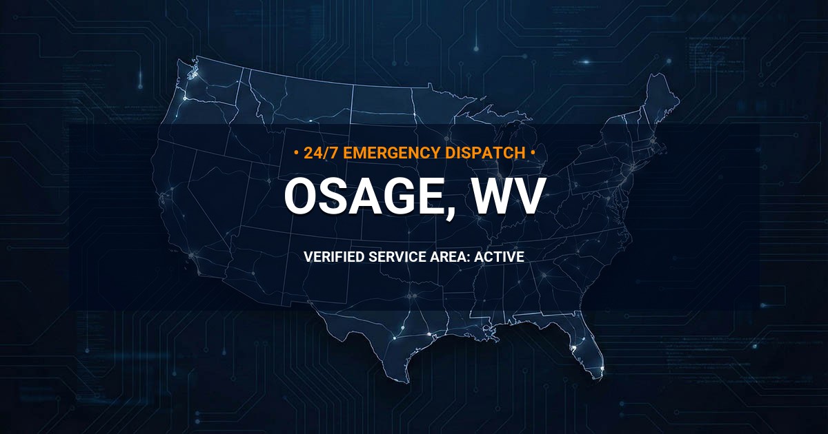 Emergency Plumbing Dispatch Map for Plumbing Services: Osage, WV