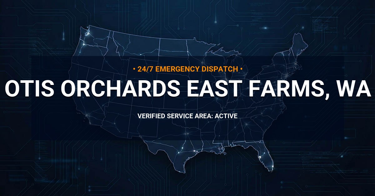 Emergency Plumbing Dispatch Map for Plumbing Services: Otis Orchards-East Farms, WA