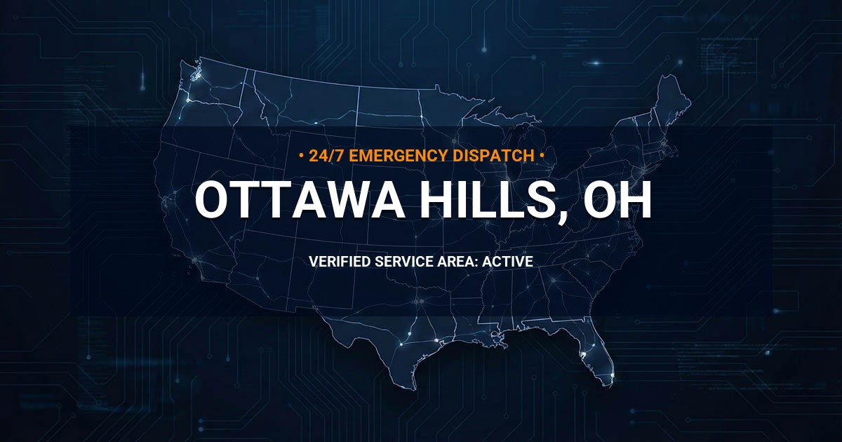 Emergency Plumbing Dispatch Map for Plumbing Services: Ottawa Hills, OH