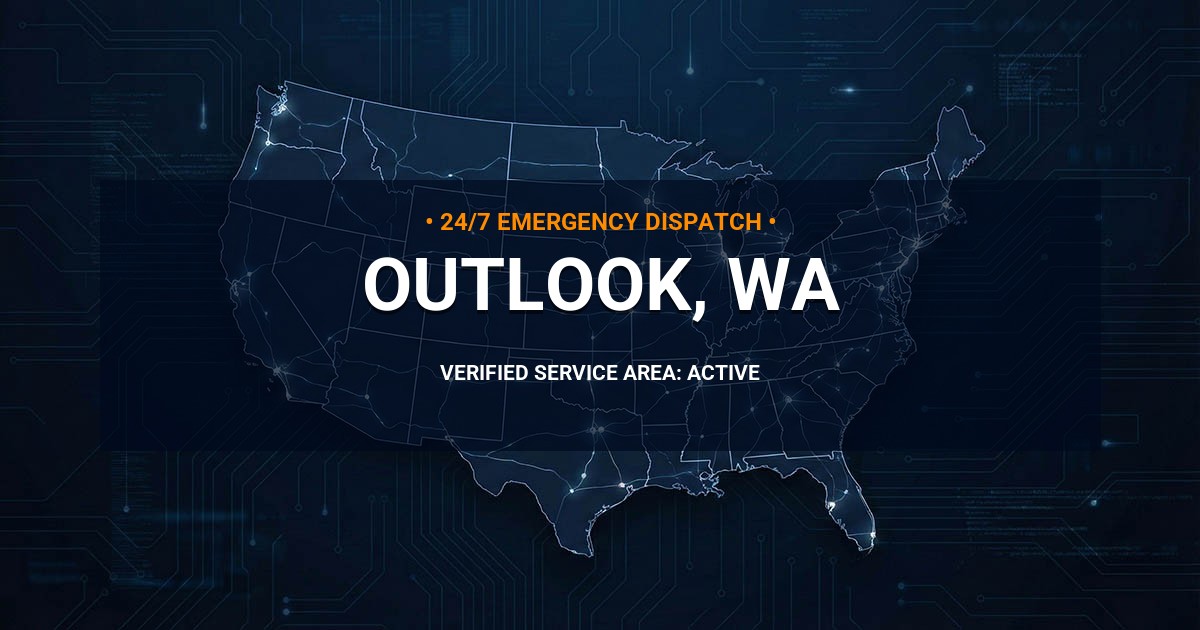 Emergency Plumbing Dispatch Map for Plumbing Services: Outlook, WA