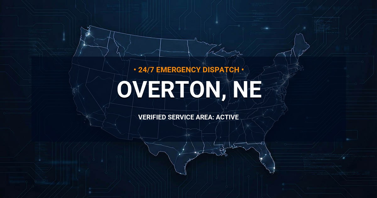 Emergency Plumbing Dispatch Map for Plumbing Services: Overton, NE
