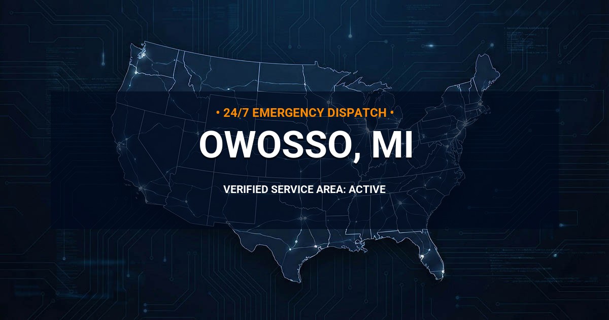 Emergency Plumbing Dispatch Map for Plumbing Services: Owosso, MI