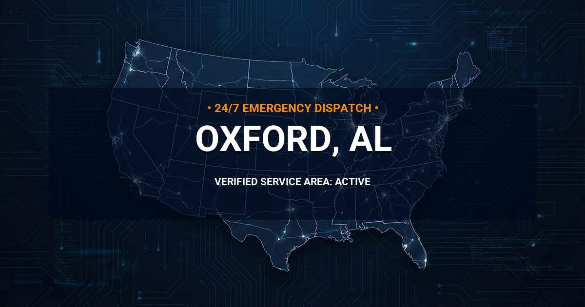 Emergency Plumbing Dispatch Map for Plumbing Services: Oxford, AL